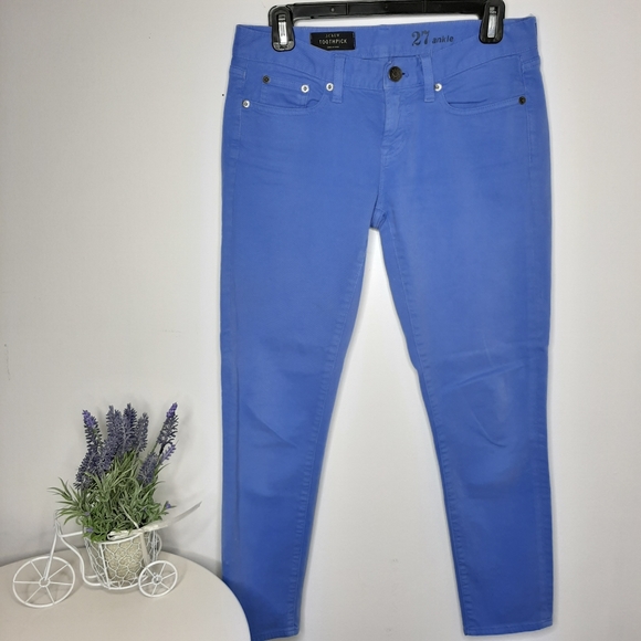 J Crew Toothpick Ankle Blue Jeans size 27 - Picture 2 of 6